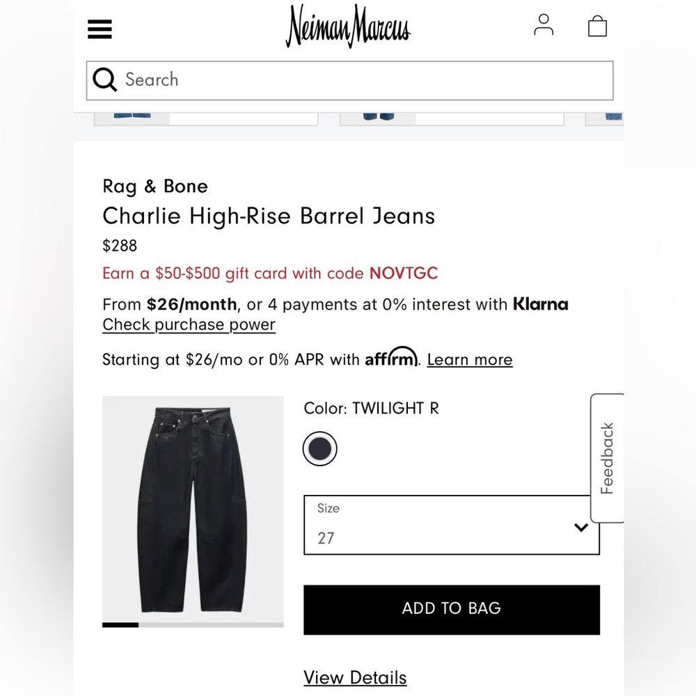 Rag & Bone Charcoal Denim Jeans - Picture 11 of 12